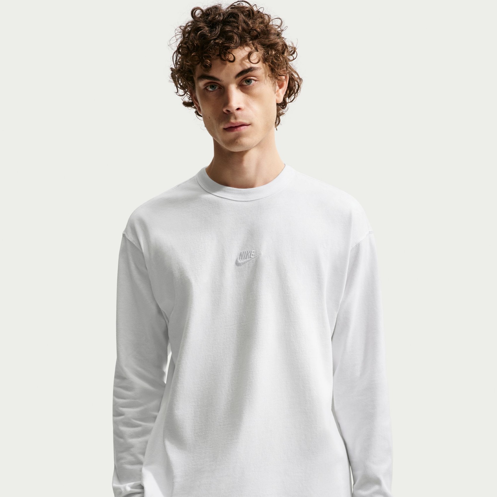 Nsw Tee Ls Premium Essential Erkek Beyaz Uzun Kollu Tişört