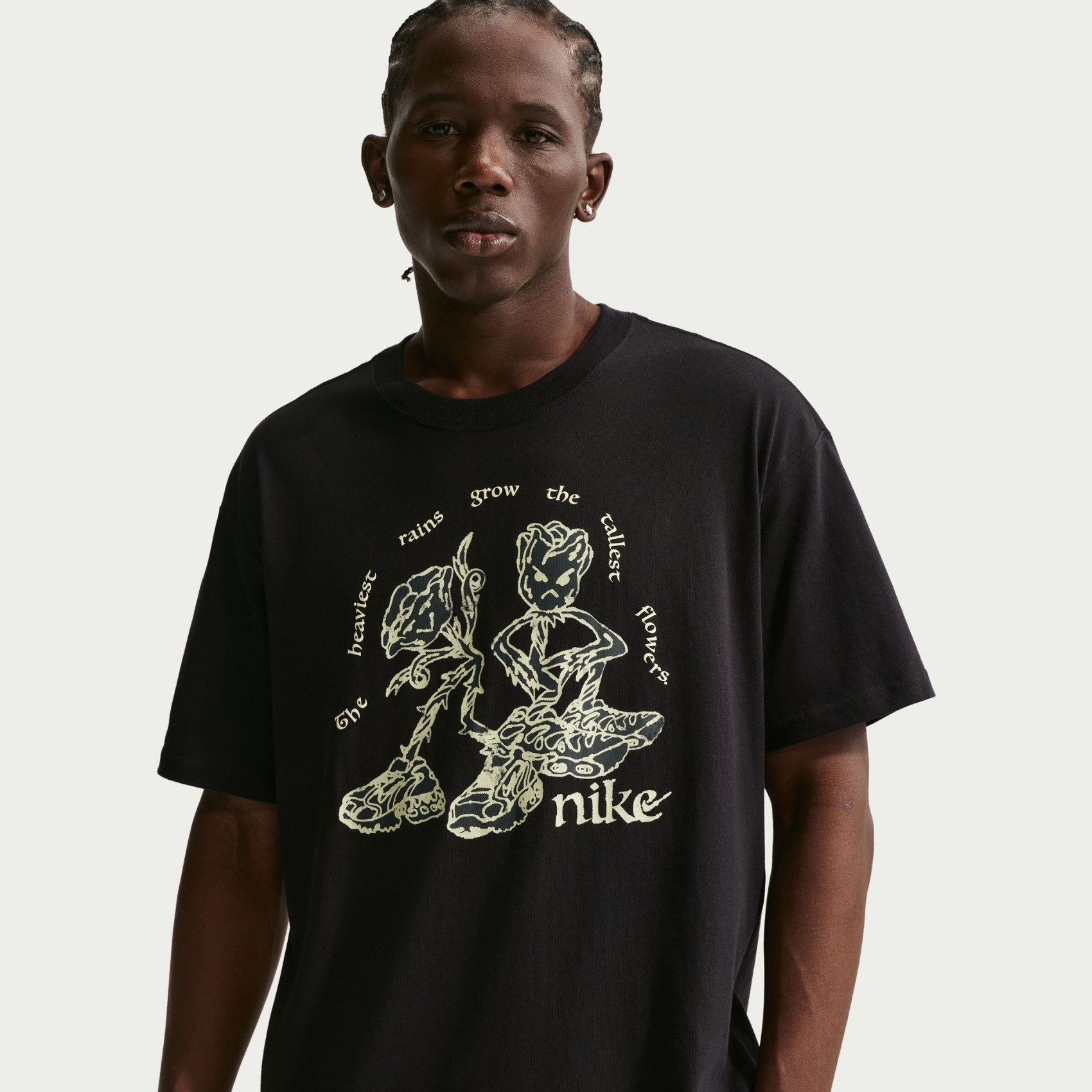 Nsw Tee Tall Flowers Erkek Siyah Tişört